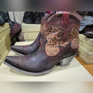 NIB Old Gringo UP & UP Brown Leather Western Ankle Boots 9.5